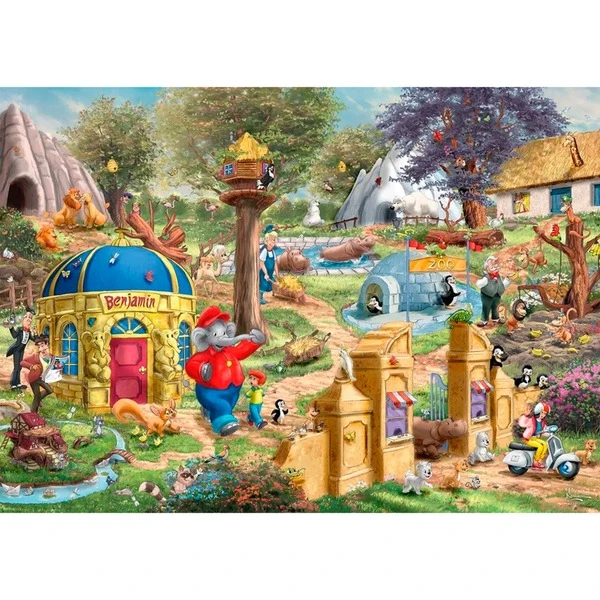 Schmidt Spiele Thomas Kinkade Studios: Benjamin Blümchen, Ein Tag Im Neustädter Zoo, Puzzle – Bild 2