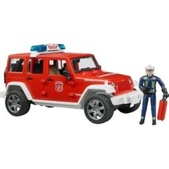 Bruder Jeep Wrangler Unlimited Rubicon Feuerwehrfahrzeug Mit Feuerwehrmann, Modellfahrzeug